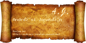 Andrási Jonatán névjegykártya